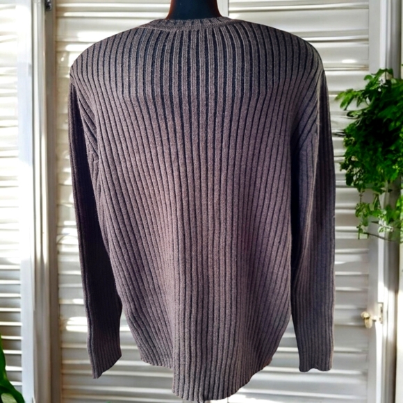 Nautica 100% Merino Wool Knit Ribbed  V-Neck Pullover Sweater Men’s Size XL - Picture 2 of 6